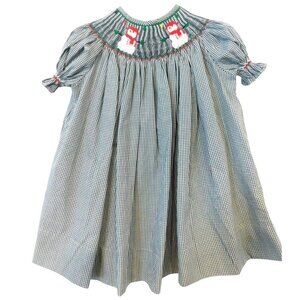 Wish Upon a Star Girls Size 1 12 Months Christmas Snowman Smocked Bishop Dress